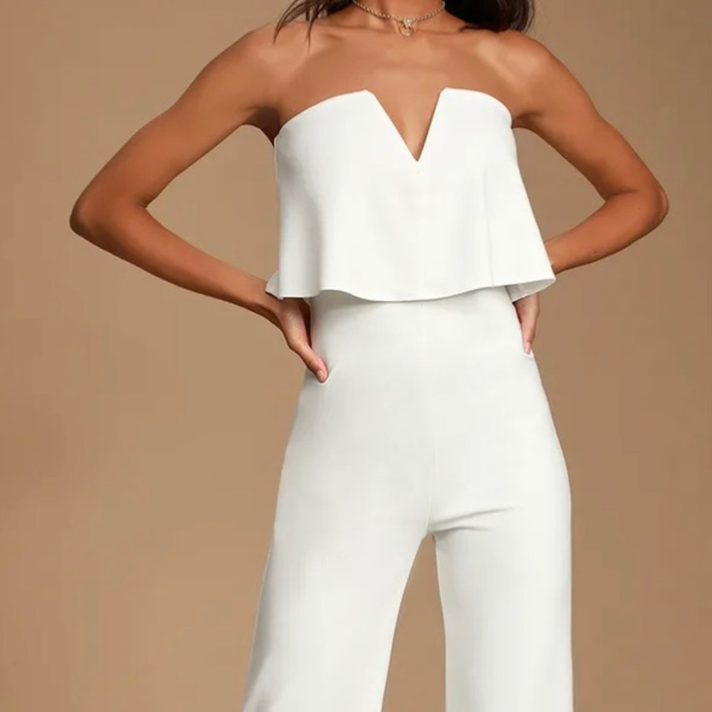 White strapless jumpsuit!